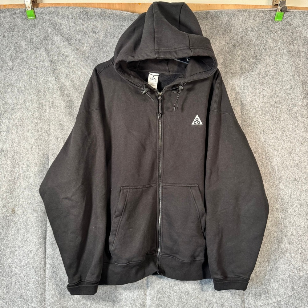 Nike ACG Therma Fit Black Full Zip Hoodie Sweatshirt Mens XL Streetwear Sport
